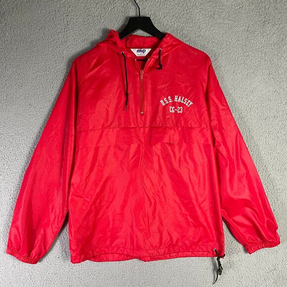 MVP‎ USS Halsey CC-23 Red Windbreaker Jacket Men’s Small USA Made Military - Picture 1 of 10